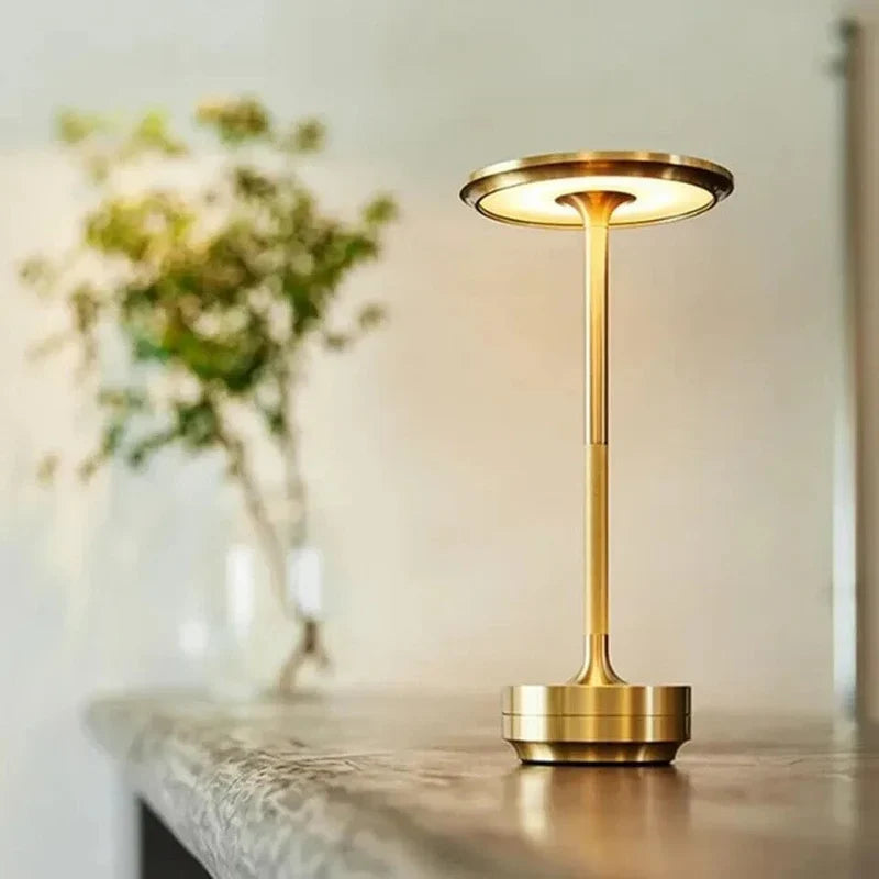 Dimmable Rechargeable Table Lamp Waterproof Metal Touch Control Wireless LED Ambient Lighting Mood Lamp | Sansoti