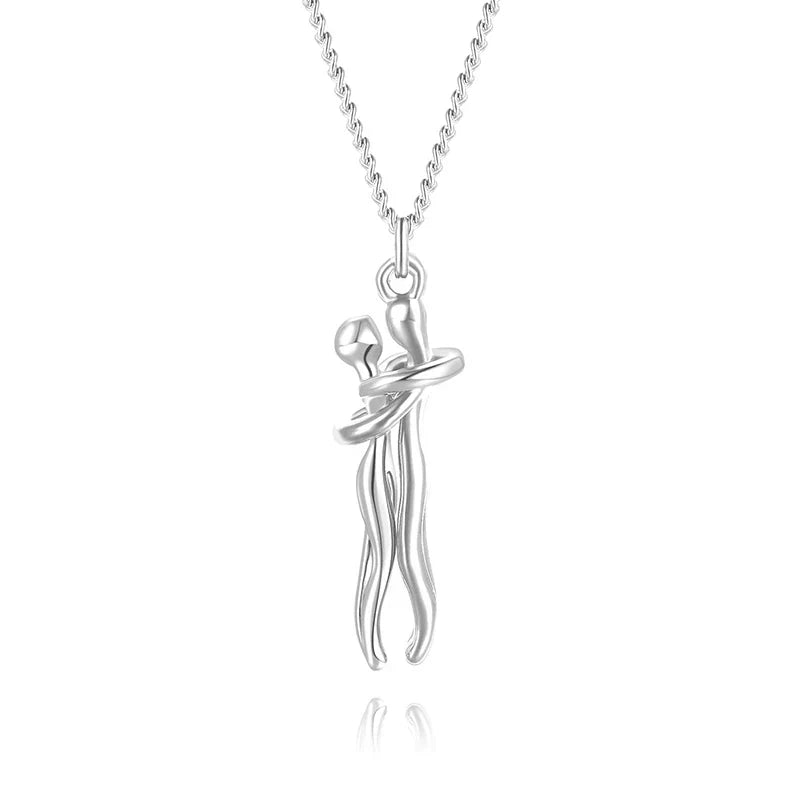 Omarming Ketting – Twee Figuren – Liefde & Verbondenheid – Hypoallergeen Staal | Sansoti