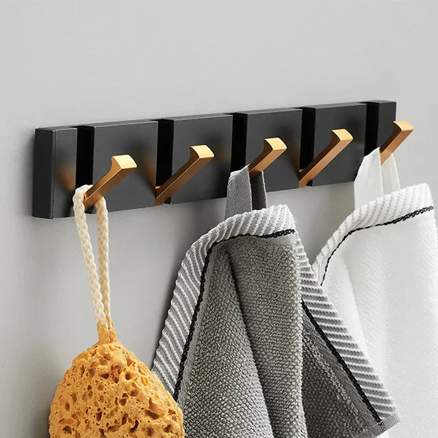 Wandhaak Opvouwbaar RVS Zwart Goud Kapstok Haak Badkamer Hal Keuken Inklapbaar Minimalistisch Design Jashaak Handdoekhaak | Sansoti