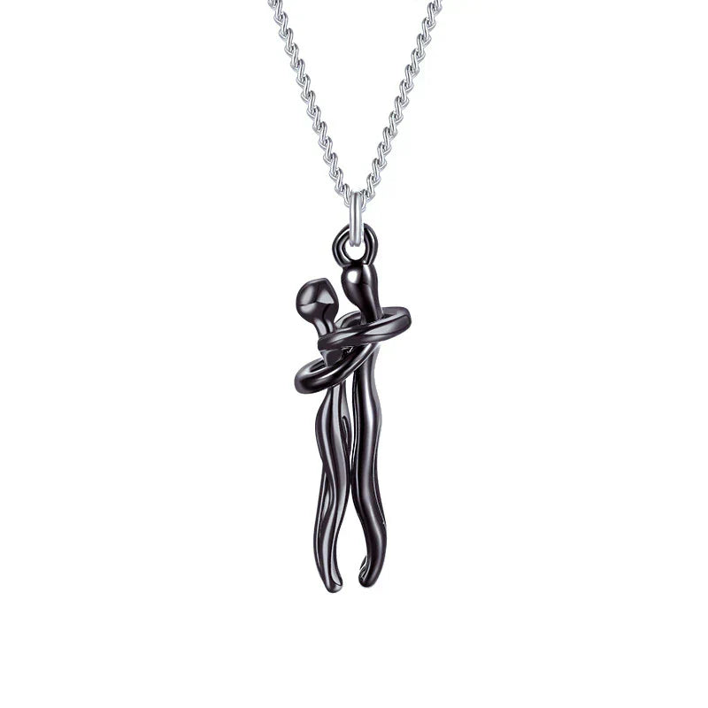 Omarming Ketting – Twee Figuren – Liefde & Verbondenheid – Hypoallergeen Staal | Sansoti