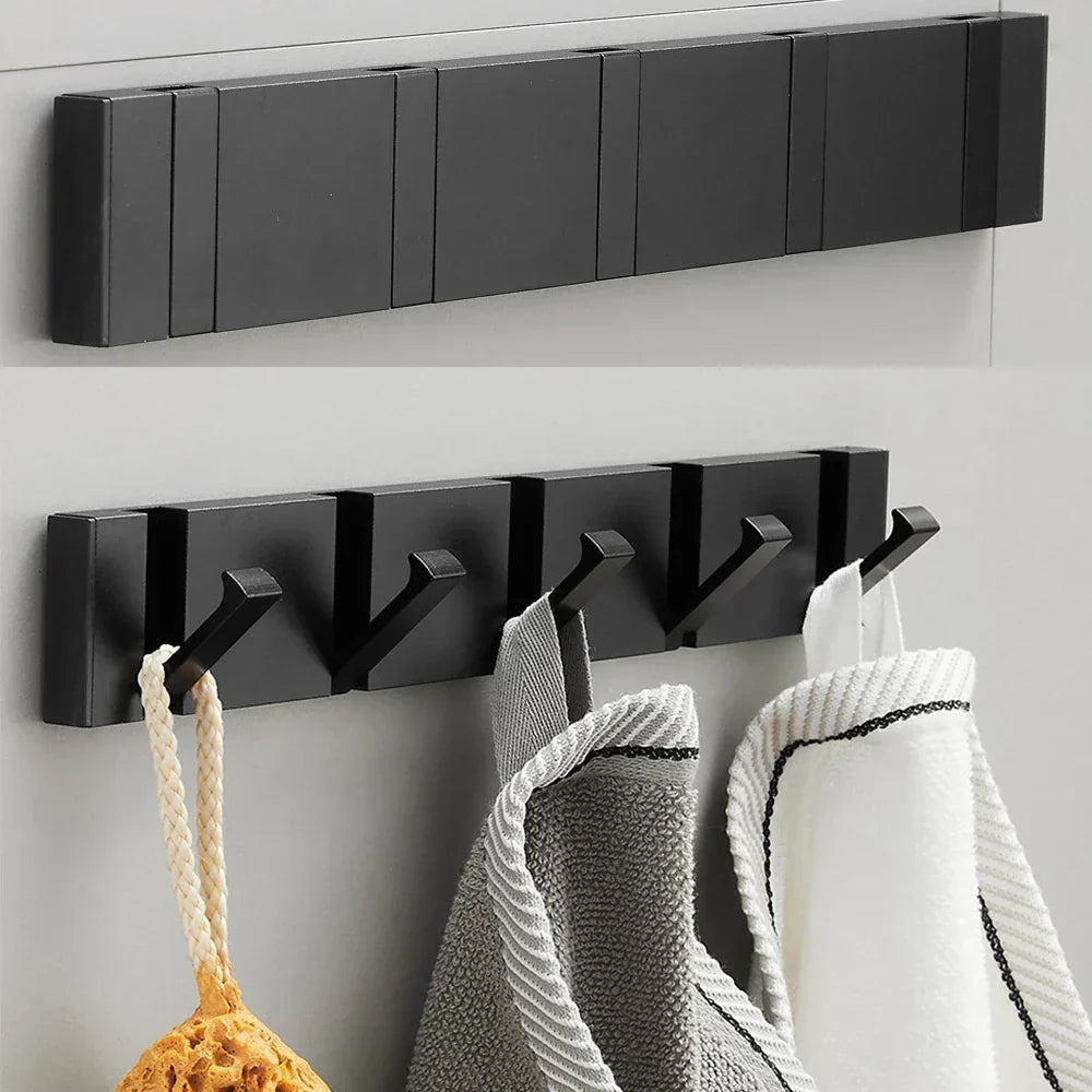 Wandhaak Opvouwbaar RVS Zwart Goud Kapstok Haak Badkamer Hal Keuken Inklapbaar Minimalistisch Design Jashaak Handdoekhaak | Sansoti
