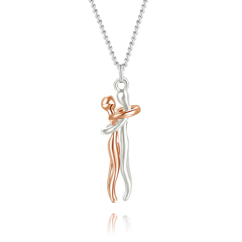 Omarming Ketting – Twee Figuren – Liefde & Verbondenheid – Hypoallergeen Staal | Sansoti