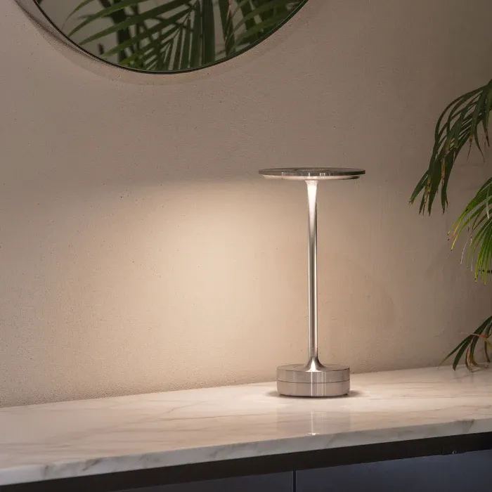 Dimmable Rechargeable Table Lamp Waterproof Metal Touch Control Wireless LED Ambient Lighting Mood Lamp | Sansoti