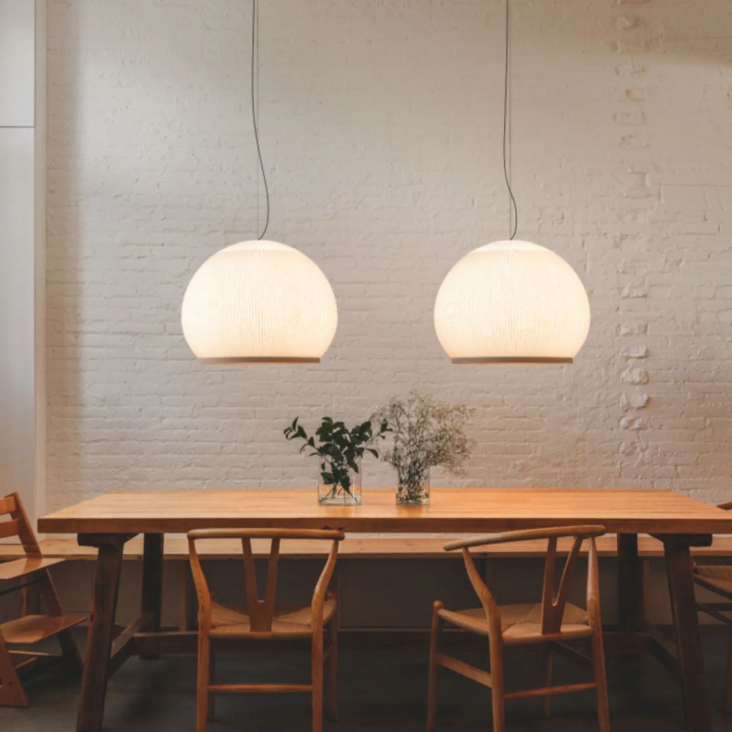 Japandi Hanglamp 3D Lycra 45 cm Beige Eettafel Woonkamer Dimbare LED Hanglamp Scandinavische Verlichting Interieur | Sansoti