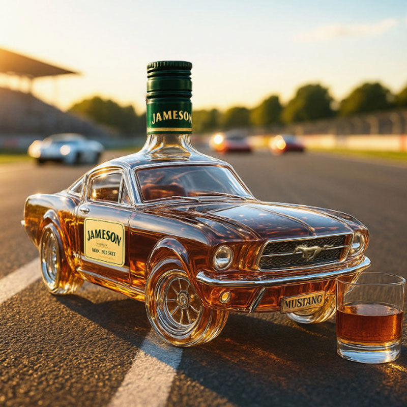 Auto-Vormige Whiskykaraf in Mustang-Stijl – Glazen Spirit Decanter voor Thuisbar | Sansoti