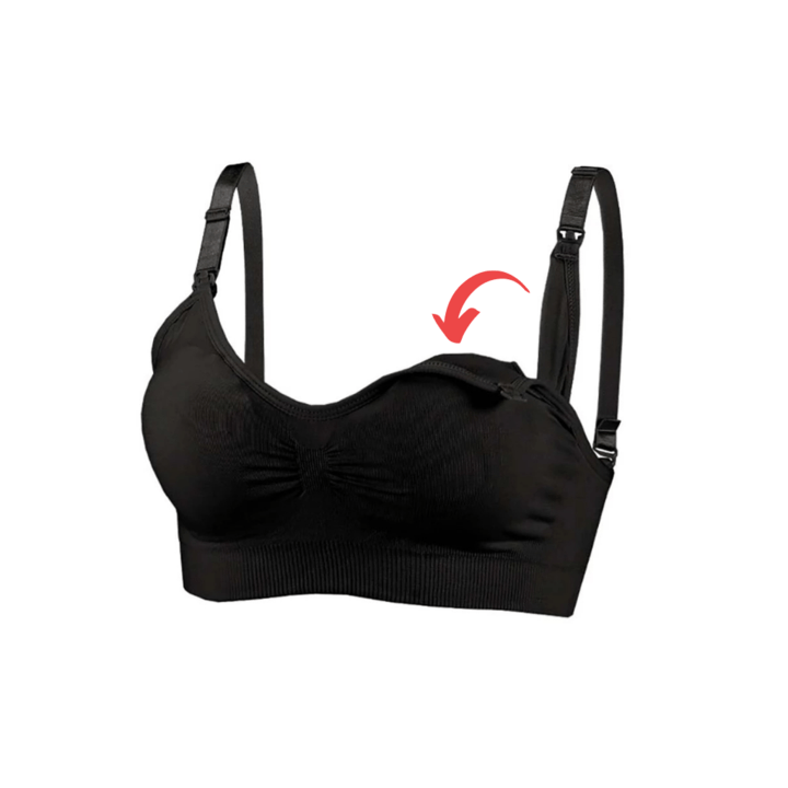 Soutien-gorge d'allaitement sans armatures pour tirer son lait mains libres, grossesse, confort, coloris noir, tailles M L XL | Sansoti