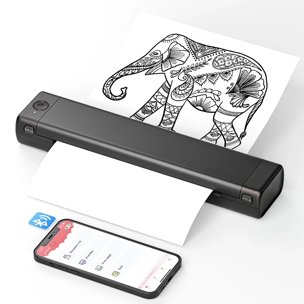 Thermische Printer Bluetooth Draadloos Inkloos Compact MK500 Mobiel Printen | Sansoti