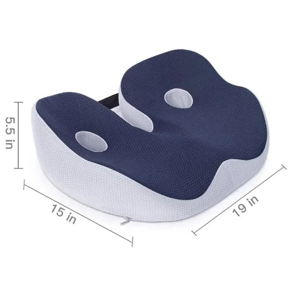 Coussin d’assise ergonomique en mousse à mémoire de forme pour soulager les ischions, soutenir le dos et améliorer le confort au bureau, en voiture et sur une chaise | Sansoti