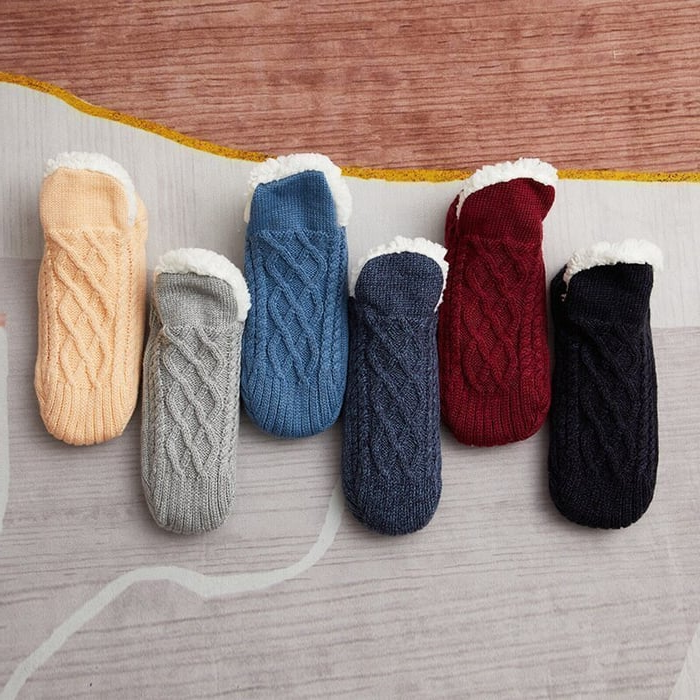 Chaussettes d’intérieur antidérapantes avec doublure polaire – chaussettes thermiques chaudes pour la maison, l’hôpital et le confort en intérieur | Sansoti