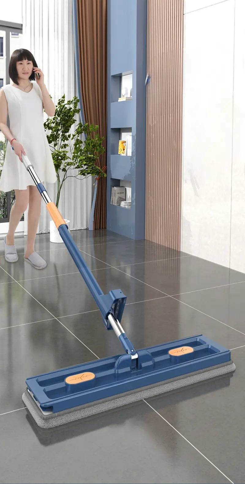 Self-Wringing 360° Flat Mop with Rotating Head for All Floor Types | Sansoti