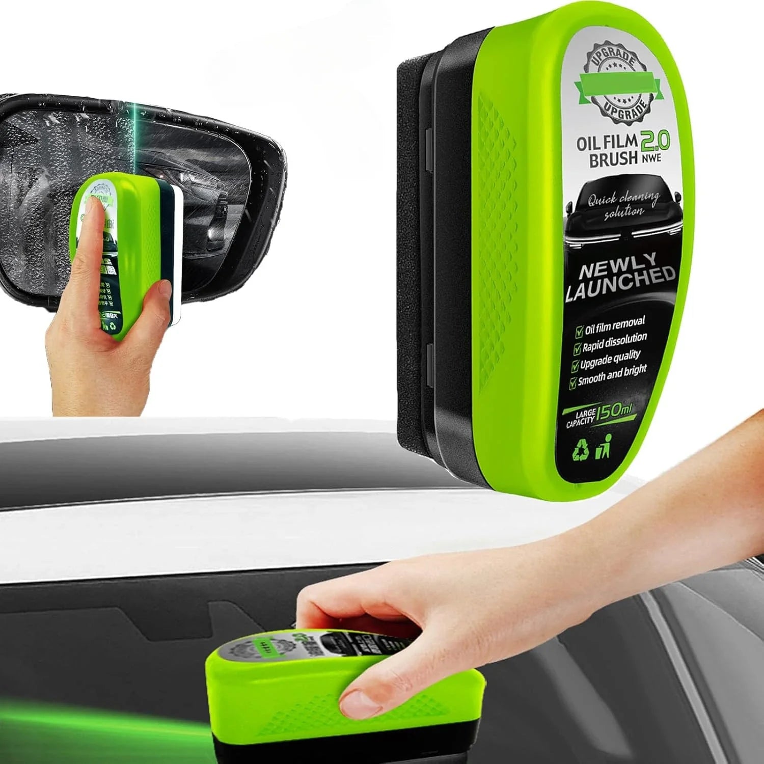 Windshield cleaner with oil film removal and water-repellent coating | Spray bottle for streak-free visibility | Suitable for windshield and mirrors | Sansoti