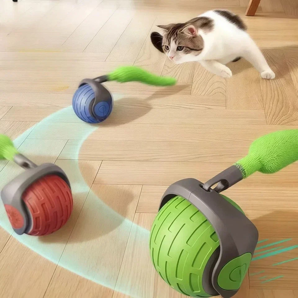 Interactieve Kattenspeelbal met Bewegingssensor en Veer – Autonoom Speelgoed | Sansoti