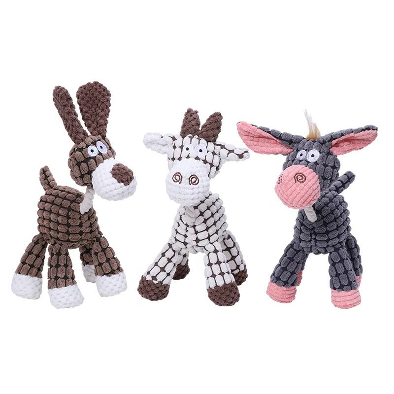 Jouet en peluche résistant aux morsures avec couineur pour chiens, lapins, ânes et girafes, réduction du stress pour animaux de compagnie | Sansoti