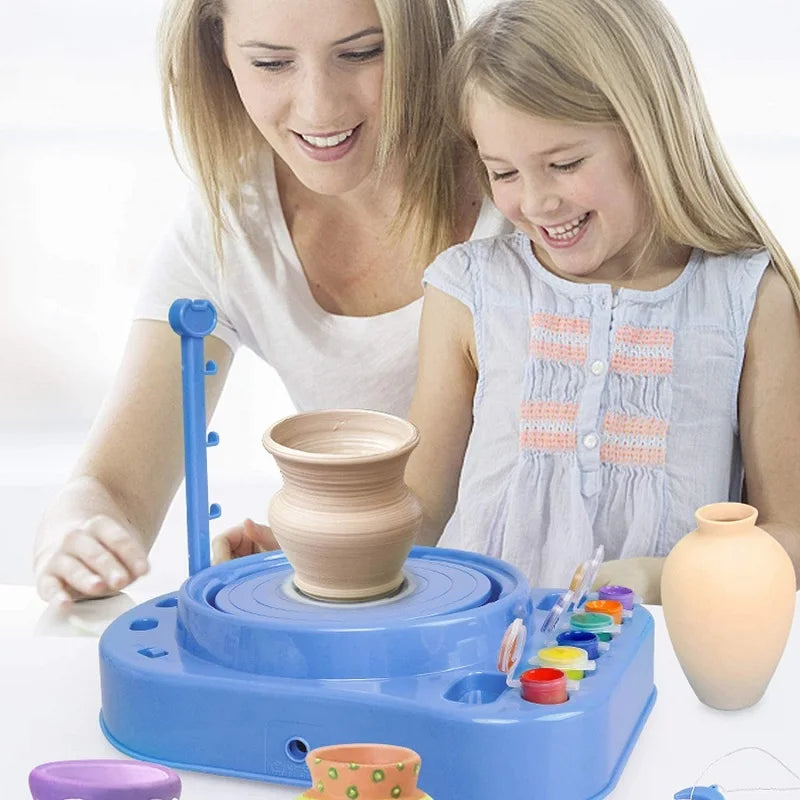 Creatief Boetseer Draaischijf Set voor Kinderen | Elektrisch Pottenbakkersgereedschap | Klei Activiteiten Kit | Educatief Speelgoed | Motoriek Ontwikkeling | Knutselset | Sansoti