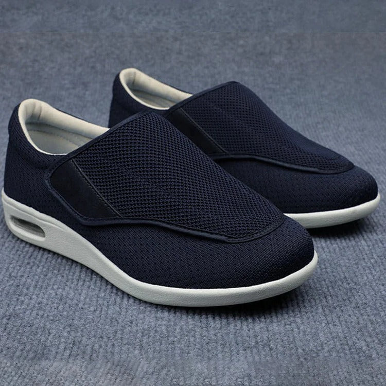 Chaussures de marche orthopédiques pour femmes, extra larges, avec fermeture à scratch et soutien de la voûte plantaire, confort quotidien | Sansoti