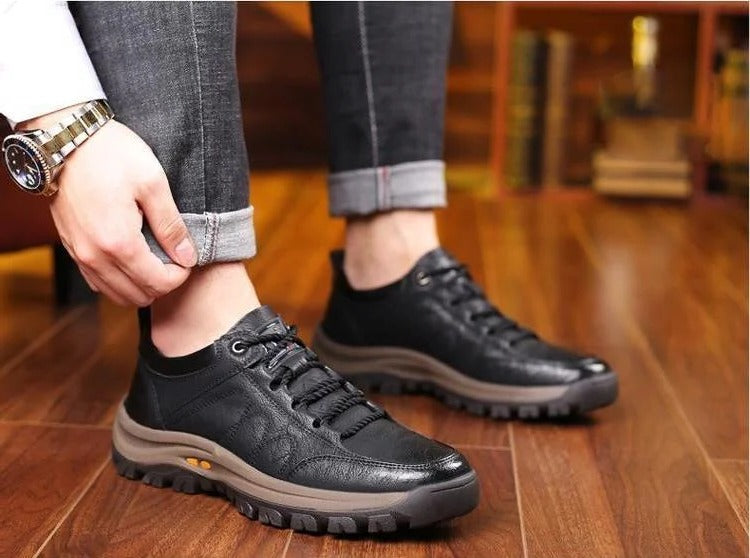 Herrenschuhe aus Leder, handgenäht, rutschfest, mit Fußgewölbeunterstützung, atmungsaktiv und komfortabel, Loafer für den täglichen Gebrauch, Casual | Sansoti