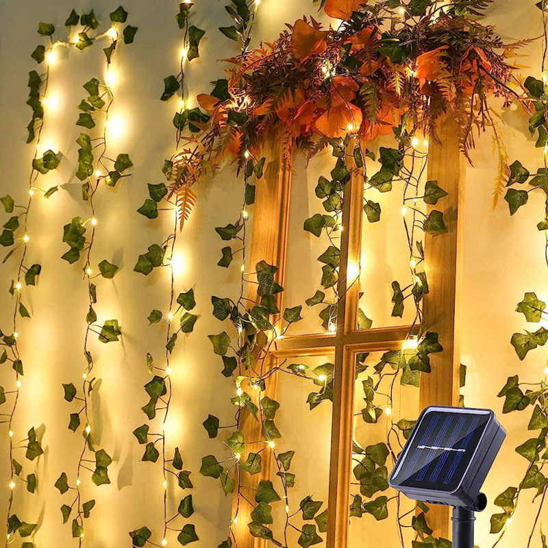LED Climbing Plant Garland Green with Warm White Light – Decorative Ivy for Wall and Table | Sansoti