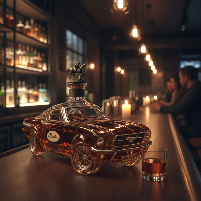 Auto-Vormige Whiskykaraf in Mustang-Stijl – Glazen Spirit Decanter voor Thuisbar | Sansoti
