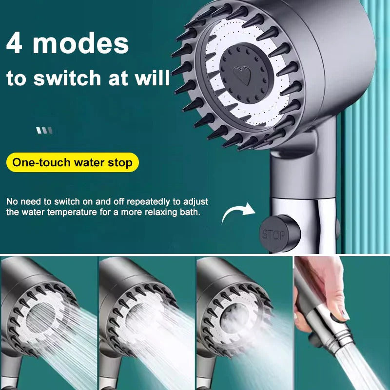 Pommeau de douche haute pression avec système de filtration à 9 couches, technologie d’économie d’eau et expérience de douche bien-être, salle de bains | Sansoti