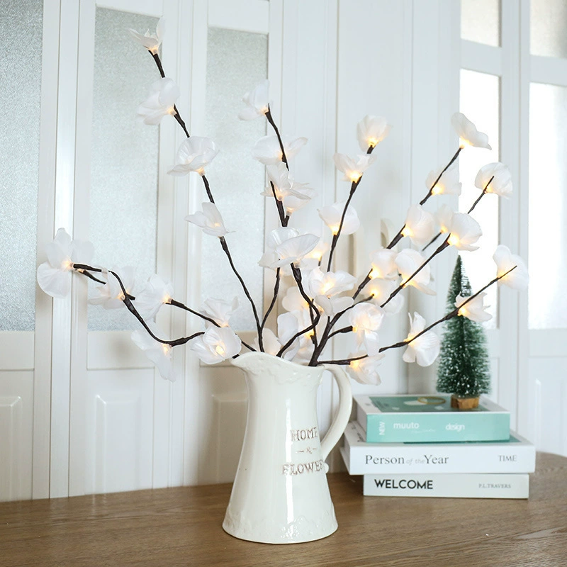 Illuminated Cherry Blossom Branch LED Decorative Lamp in Pink for Living Room Ambient Lighting Artificial Flowers | Sansoti