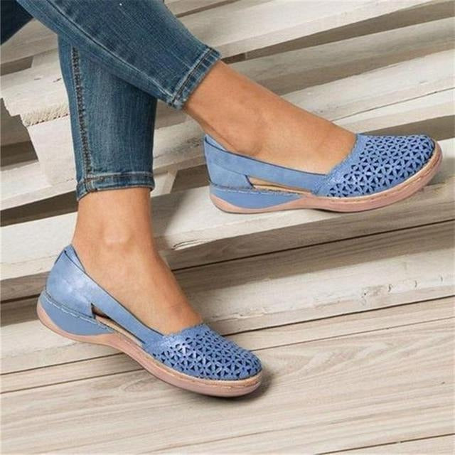 Women's Ballet Flats with a Wider Toe Box for Hallux Valgus Comfort, Flat PU Leather Shoes for Everyday Wear | Sansoti