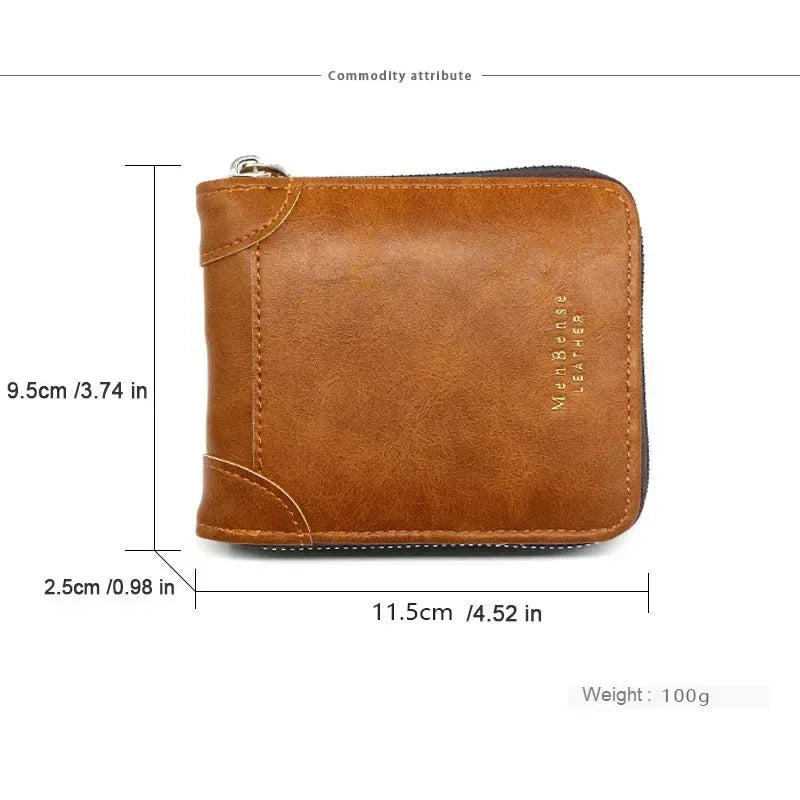 Smukły portfel męski z prawdziwej skóry, kompaktowy design, przegródki do przechowywania, etui na karty, minimalistyczny portfel męski | Sansoti