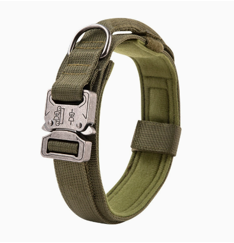 Adjustable Padded Nylon Dog Collar Black Green Camouflage Yellow for Medium and Large Dogs | Sansoti