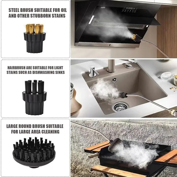 Nettoyeur vapeur haute pression 2500W avec gants, 6 niveaux et 5 embouts pour la voiture, la maison, la cuisine et la salle de bains | Sansoti