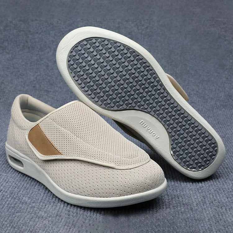 Chaussures de marche orthopédiques pour femmes, extra larges, avec fermeture à scratch et soutien de la voûte plantaire, confort quotidien | Sansoti