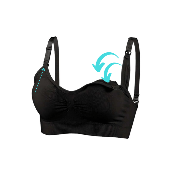 Soutien-gorge d'allaitement sans armatures pour tirer son lait mains libres, grossesse, confort, coloris noir, tailles M L XL | Sansoti