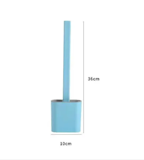 Brosse de toilette en silicone antibactérienne avec support mural, poils flexibles, hygiénique et peu encombrante | Sansoti