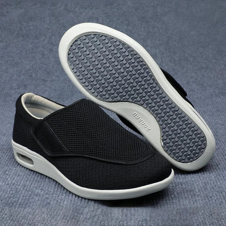 Chaussures de marche orthopédiques pour femmes, extra larges, avec fermeture à scratch et soutien de la voûte plantaire, confort quotidien | Sansoti