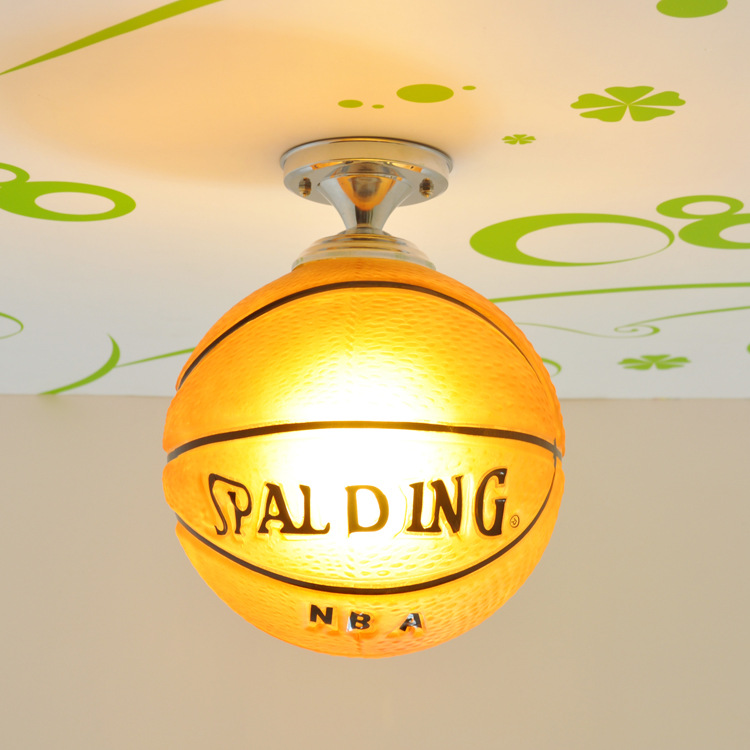 Kinderkamer Plafondlamp Voetbal Basketbal LED 30cm Glas Design | Sansoti