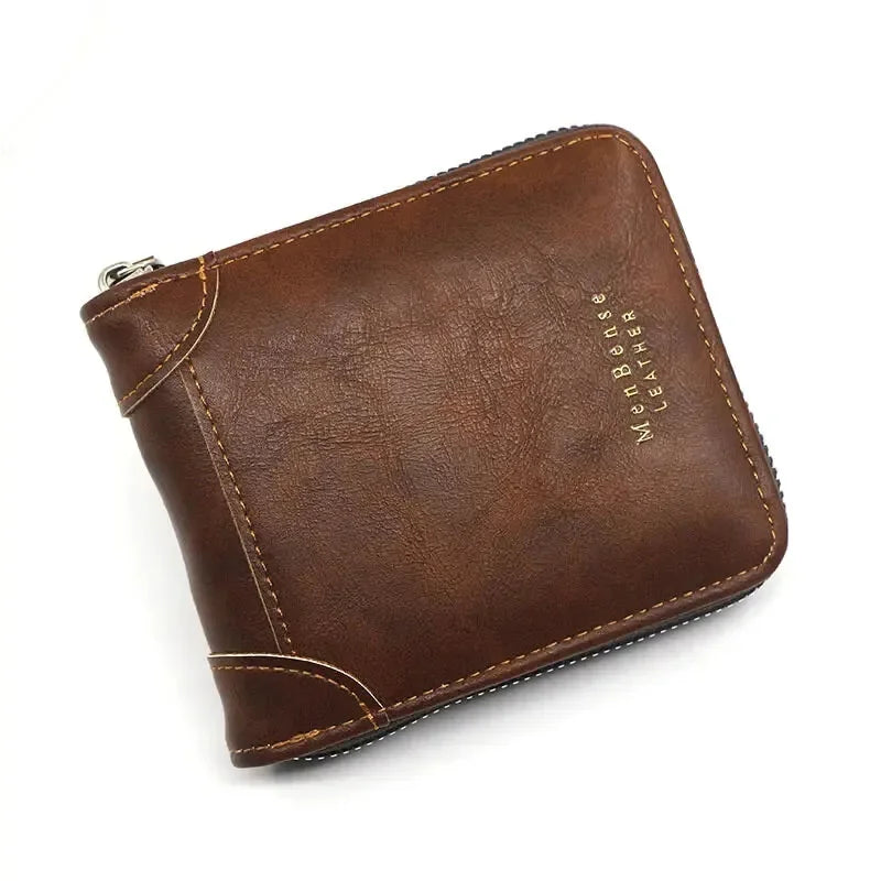 Smukły portfel męski z prawdziwej skóry, kompaktowy design, przegródki do przechowywania, etui na karty, minimalistyczny portfel męski | Sansoti