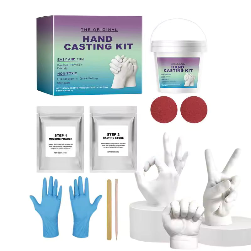 Kit de moulage d’empreintes de mains en forme de cœur pour couples, famille et bébé, alginate 3D, plâtre, souvenir créatif, œuvre d’art, cadeau | Sansoti
