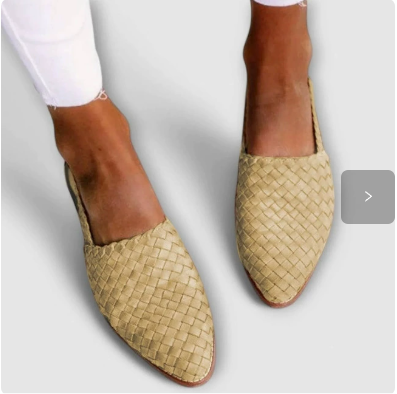 Gevlochten Slingback Ballerina's Dames Zomer Ademend Comfortabel Platte Schoenen Elegante Casual Slippers | Sansoti