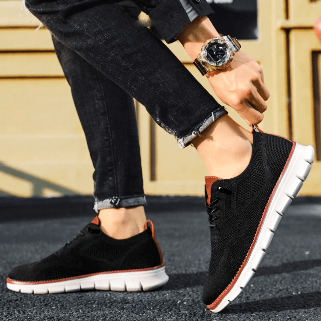 Herenschoenen Elias Comfortabel Veganistisch Leer Ergonomisch Ademend Licht Casual Elegant Zwart Olijf Bruin | Sansoti