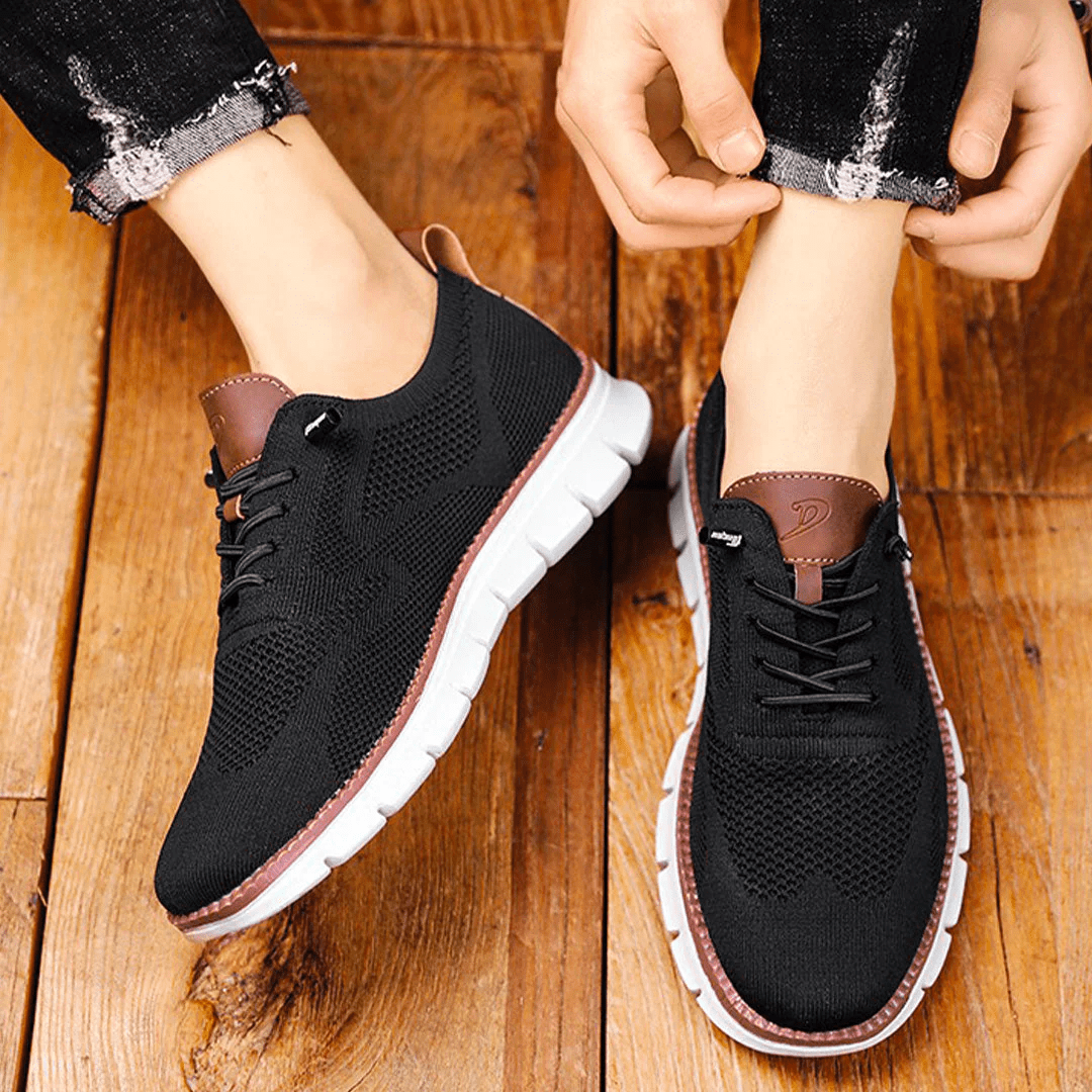 Herenschoenen Elias Comfortabel Veganistisch Leer Ergonomisch Ademend Licht Casual Elegant Zwart Olijf Bruin | Sansoti