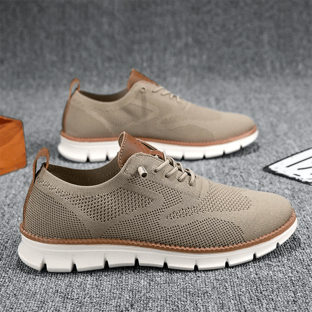 Herenschoenen Elias Comfortabel Veganistisch Leer Ergonomisch Ademend Licht Casual Elegant Zwart Olijf Bruin | Sansoti