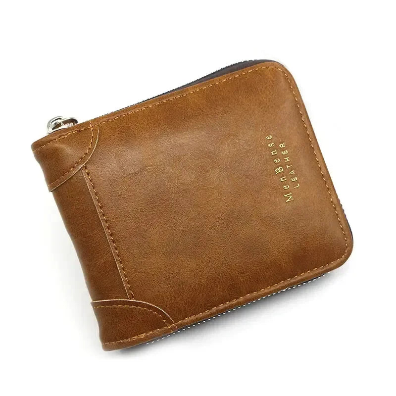 Smukły portfel męski z prawdziwej skóry, kompaktowy design, przegródki do przechowywania, etui na karty, minimalistyczny portfel męski | Sansoti