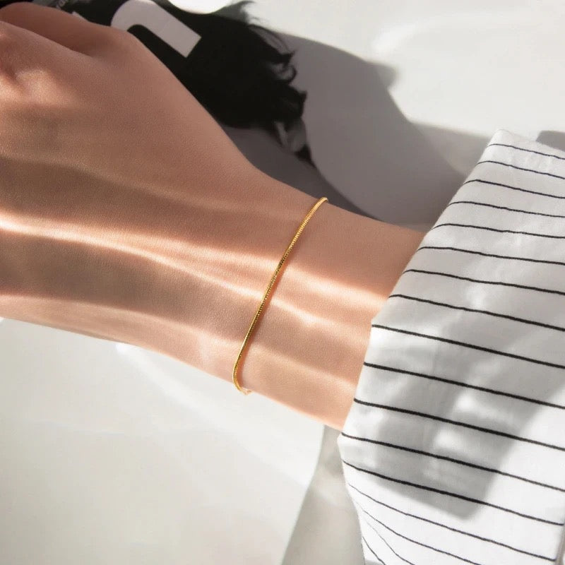 Minimalistisch Slangarmband Edelstaal Dames Sierlijk Verstelbaar Goud Zilver Rosé | Sansoti
