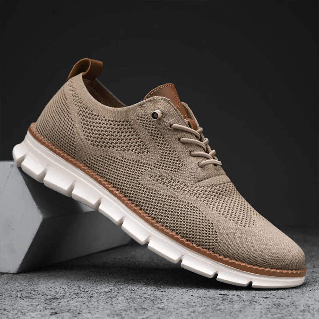 Herenschoenen Elias Comfortabel Veganistisch Leer Ergonomisch Ademend Licht Casual Elegant Zwart Olijf Bruin | Sansoti