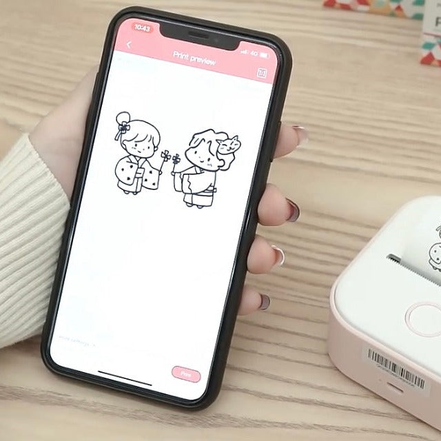 Draagbare Thermische Printer voor Stickers Foto's Labels Bluetooth Zakformaat Inktloos met App Mobiel | Sansoti