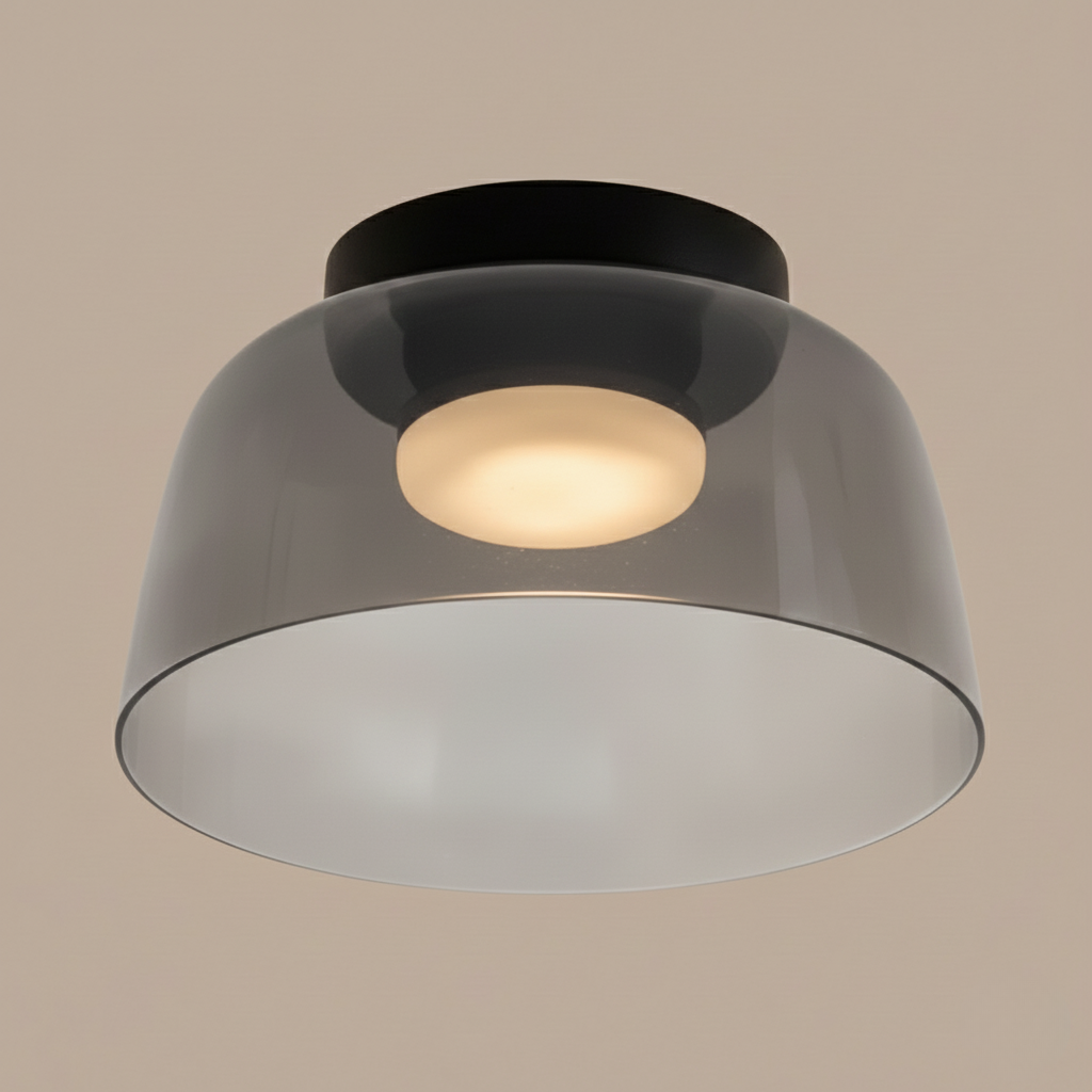 Design Glazen Plafondlamp met Gelaagde Structuur — Elegant Lichtspel voor Eetkamer, Woonkamer en Slaapkamer | Sansoti