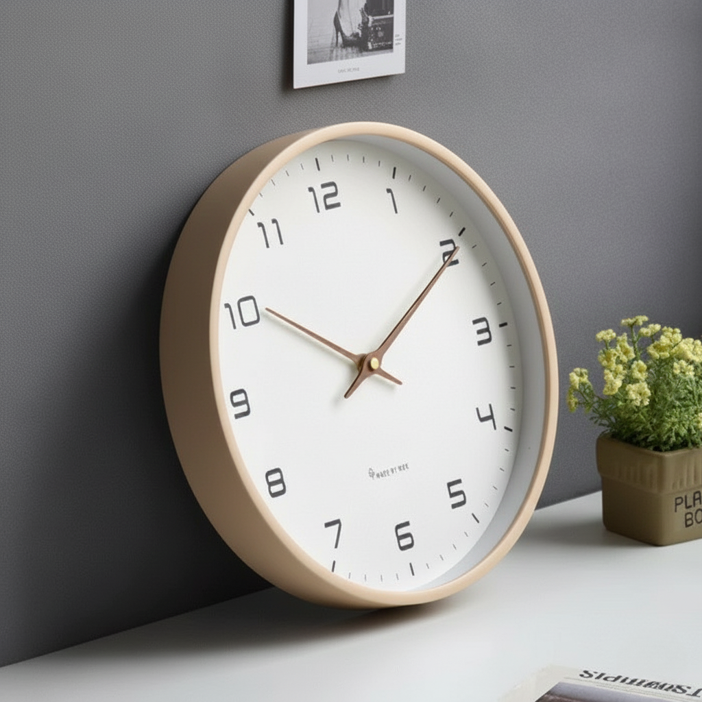 Scandinavische Houten Wandklok – Fluisterstil Uurwerk · Minimalistische Klok · Natuurlijke Accenten voor Woonkamer, Slaapkamer, Werkkamer · Stijlvolle Tijdregistratie · Strak Design | Sansoti