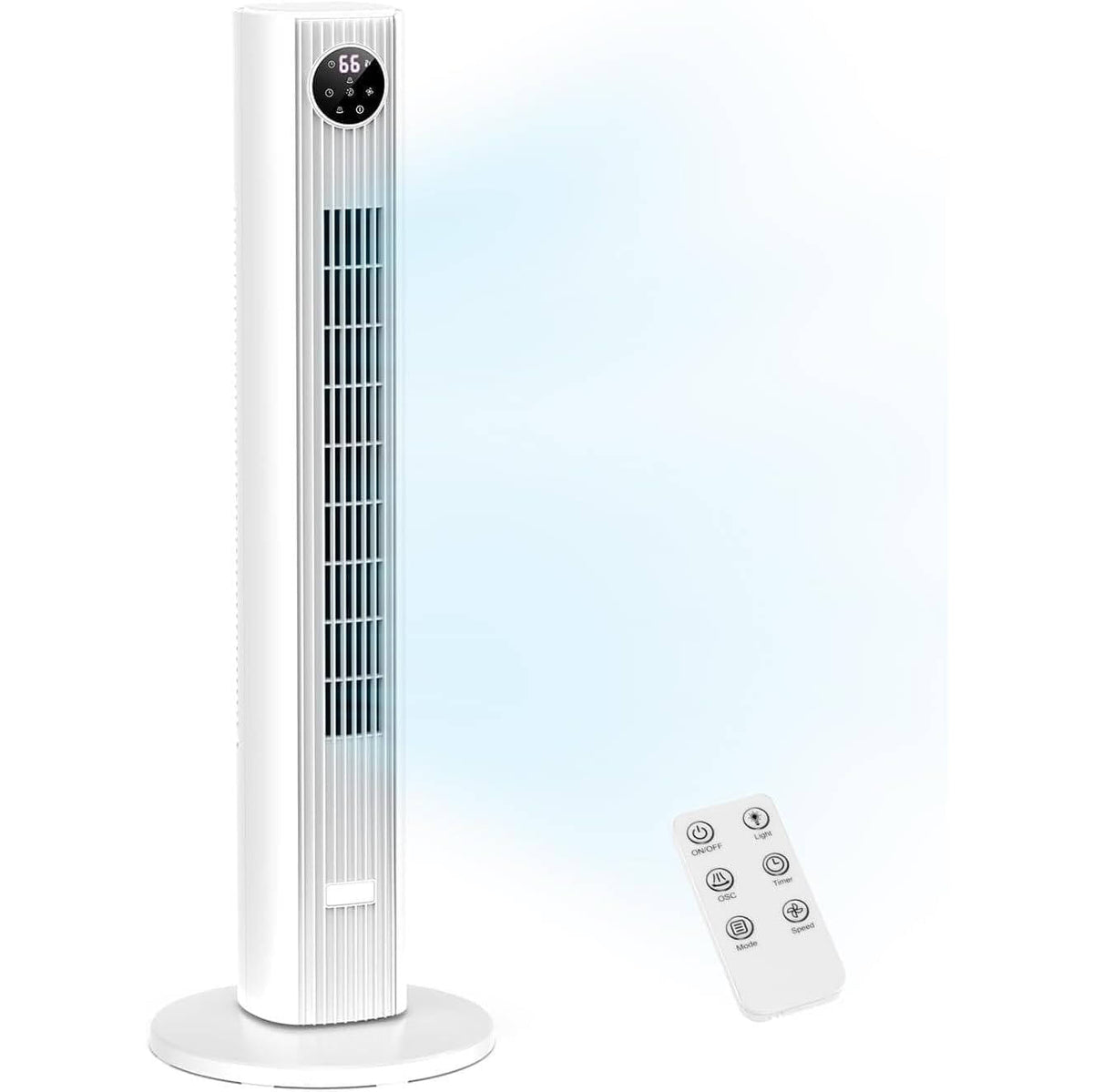 Turmventilator mit Fernbedienung, 90°-Oszillation, leise, 4 Stufen, Timer für Schlafzimmer und Wohnzimmer | Sansoti