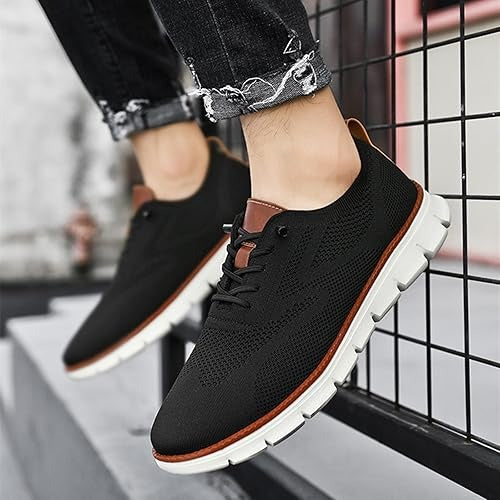 Chaussure orthopédique pour homme légère, tricotée, respirante, noire, beige, bleue, professionnelle et décontractée, confortable pour la marche | Sansoti
