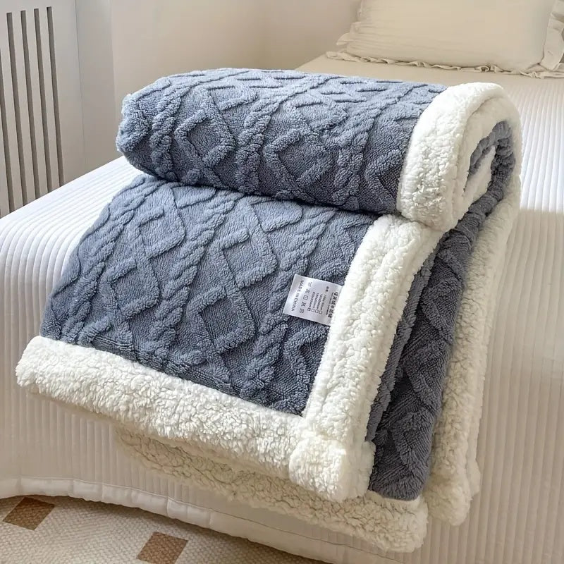 Sherpa Fleece Throw Double-Sided Soft Warm Plush Blanket for Bed Couch Sofa All Seasons Comfortable | Sansoti