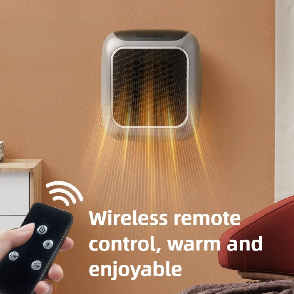 Compacte Wandkachel 800W Direct Warmte ABS Zilver Plug-In Elektrische Verwarming voor Slaapkamer en Badkamer | Sansoti