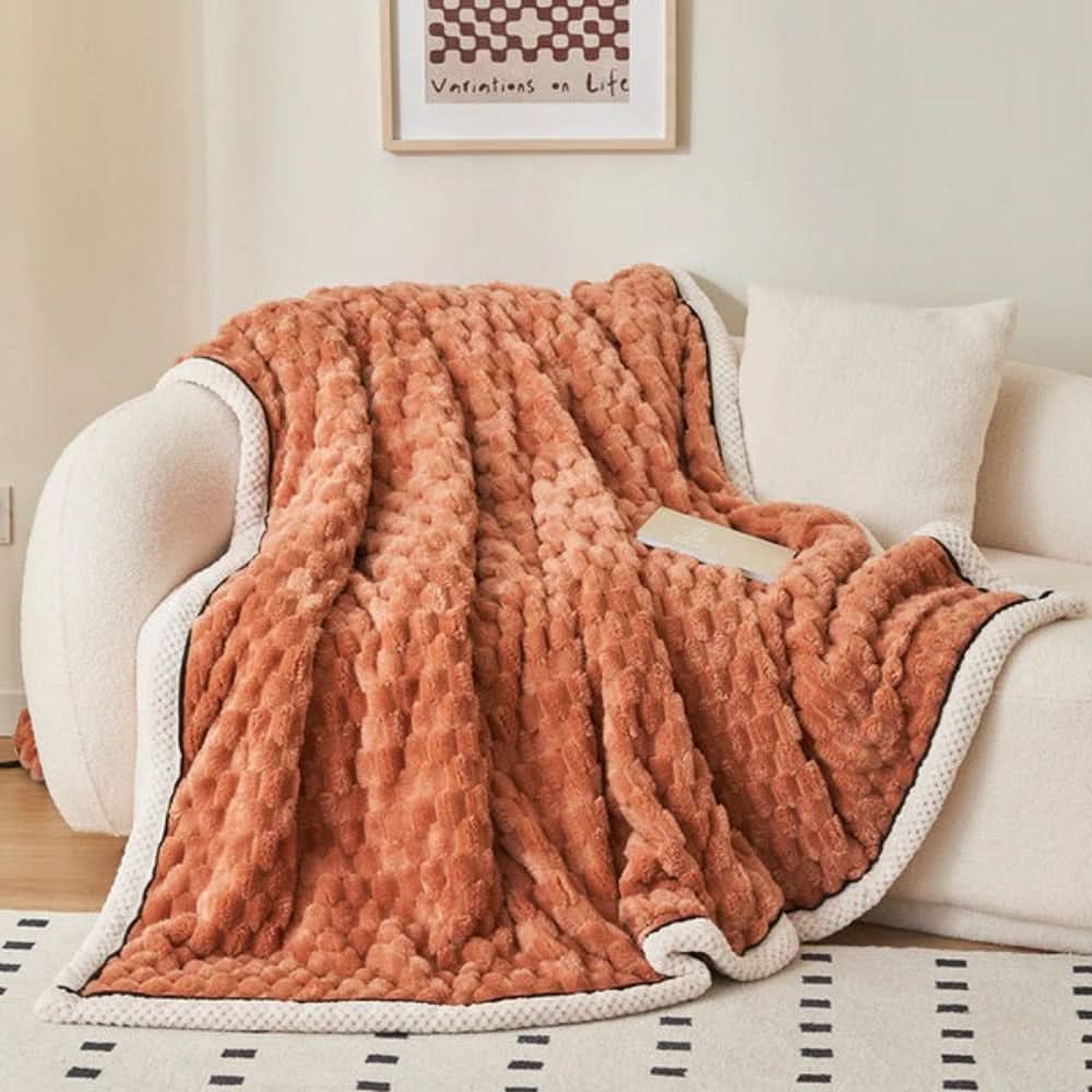 Wollige Plaid met Noppenstructuur – Veelzijdig Warmtecomfort voor Bank en Bed – Zachte Decoratieve Woondeken | Sansoti
